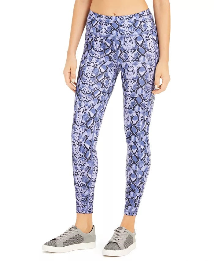 Leggings femininas com estampa de python da Ideology, roxas, tamanho pequeno