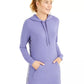 Ideologia Moletom longo com capuz estampado feminino, tamanho médio, roxo
