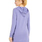 Ideologia Moletom longo com capuz estampado feminino, tamanho médio, roxo