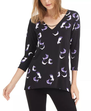 Top Alfani Feminino Petite com Acabamento em Ferragens Roxo Tamanho Médio