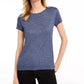 Camiseta feminina lisa com amarração nas costas Maison Jules, azul-escuro, tamanho grande
