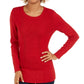 Suéter feminino estilo &amp; co com pontos mistos, vermelho, tamanho médio