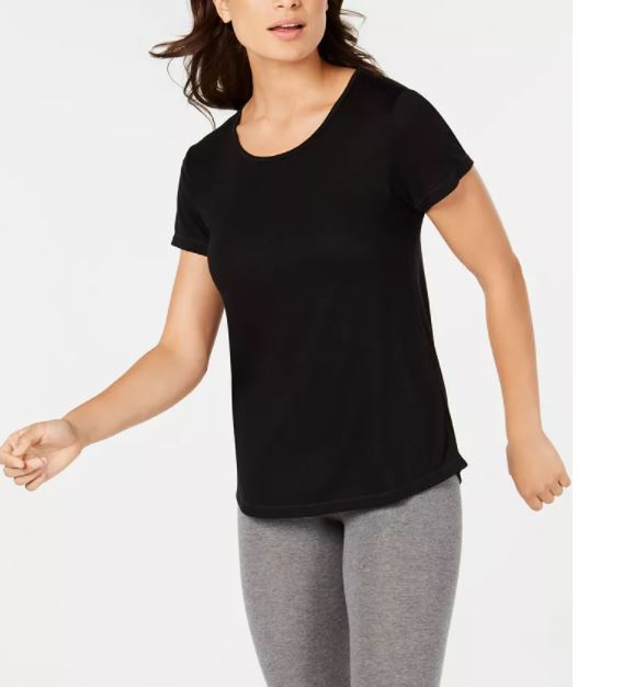 Camiseta feminina Ideology com costas em malha, preta, tamanho XX-G