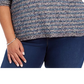 Suéter Feminino de Chenille com Fio Metálico Estilo &amp; Co Azul Marinho Tamanho 3X