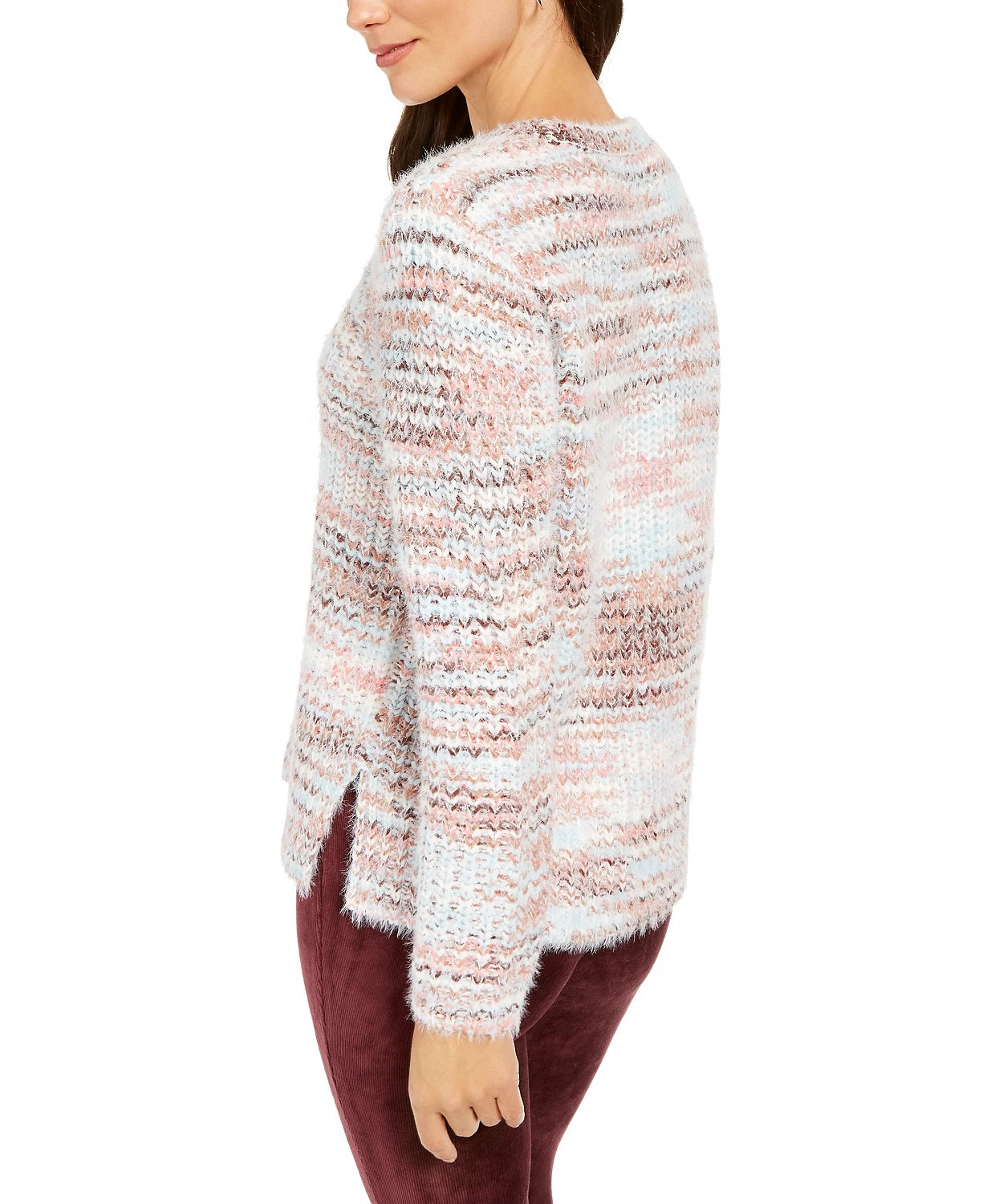 Suéter felpudo mesclado feminino Style &amp; Co, azul-marinho, tamanho médio