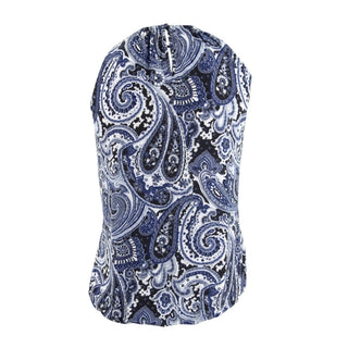 INC International Concepts Top feminino plus size estampado com decote em forma de fechadura e enfeites, azul, tamanho XX-grande