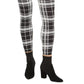Calça feminina de malha ponte xadrez Maison Jules, preta, tamanho médio