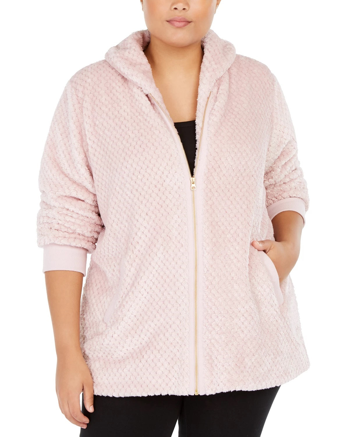 Jaqueta Sherpa Acolchoada Plus Size Ideology Feminina Rosa Tamanho 1X