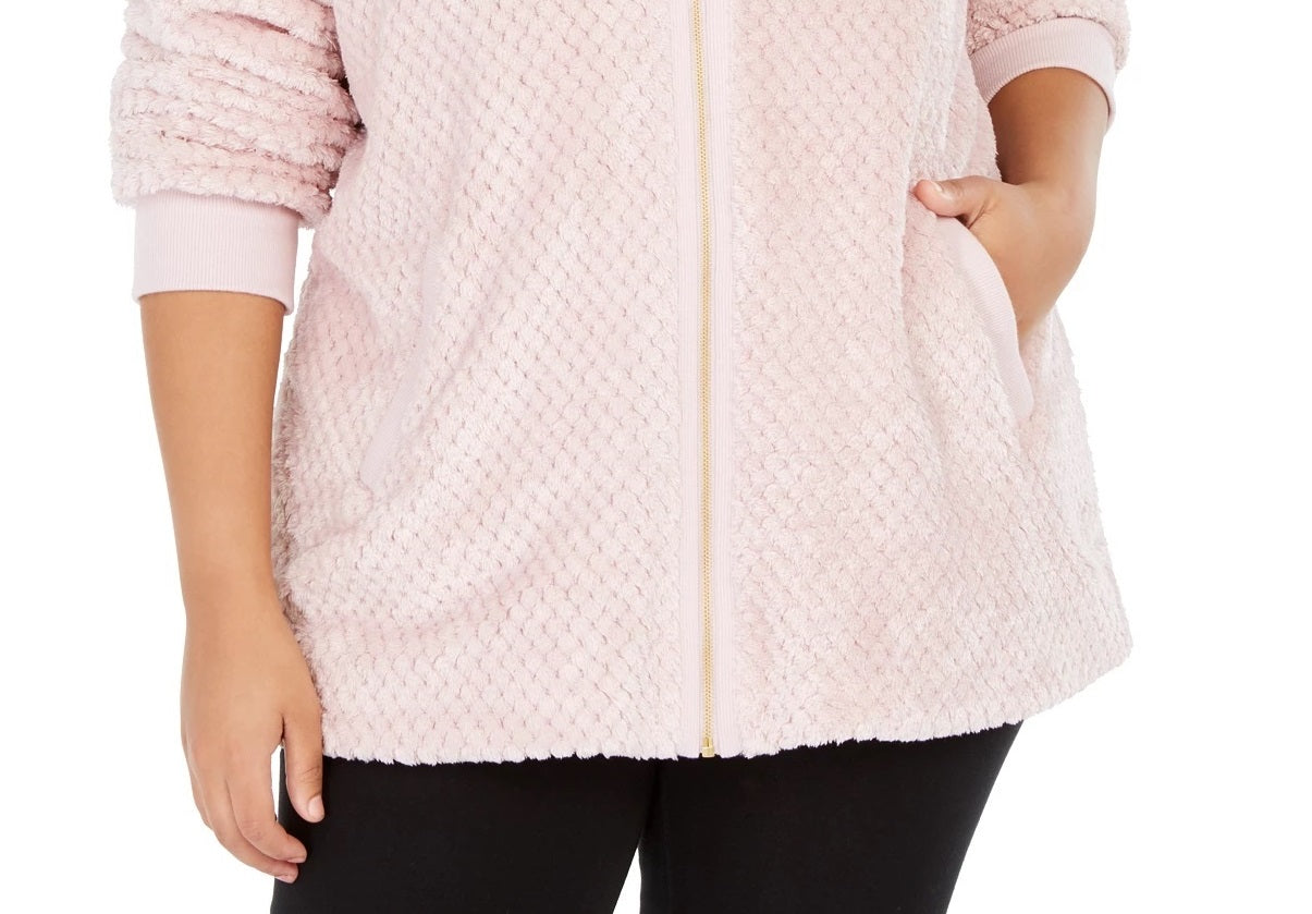 Jaqueta Sherpa Acolchoada Plus Size Ideology Feminina Rosa Tamanho 1X