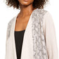 INC International Concepts Topper de pele de cordeiro estampado feminino, branco, tamanho grande