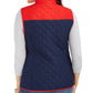 Colete acolchoado feminino Charter Club Colorblocked azul tamanho extra grande
