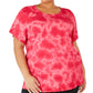 Top Ideology Feminino Tie Dye Keyhole Rosa Tamanho 3X