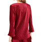 Blusa de veludo canelada feminina Alfani, tamanho vinho, pequena