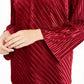 Blusa de veludo canelada feminina Alfani, tamanho vinho, pequena