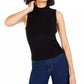 Blusa regata feminina Bar III Becca Tilley X com gola simulada, preta, tamanho X-S
