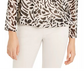 Blusa feminina Alfani com estampa mista e bolhas, preta, tamanho pequeno médio