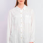 Camisa feminina Charter Club de tencel lisa, branca, tamanho grande