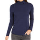 Camiseta feminina de gola alta Pima Charter Club, azul, tamanho XX-G
