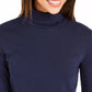 Camiseta feminina de gola alta Pima Charter Club, azul, tamanho XX-G