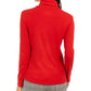 Charter Club Top feminino Pima gola alta, tamanho médio, vermelho, grande