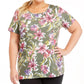 Blusa feminina Ideology com estampa floral de palmeira, verde, tamanho 3X
