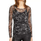 Top feminino com babados e bainha franzida, preto, tamanho XX-G, da INC International Concepts