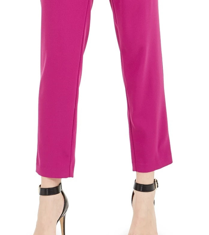 Calça feminina plissada de cintura alta Bar III, rosa médio, tamanho 8