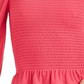 Blusa feminina Bar III com decote quadrado e franzido, vermelha, tamanho médio