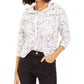 Moletom com capuz feminino Bar III com estampa de mármore, branco, tamanho médio