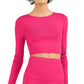 Suéter curto com gola redonda e bodycon feminino Bar III, vermelho, tamanho pequeno