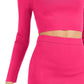 Suéter curto com gola redonda e bodycon feminino Bar III, vermelho, tamanho pequeno