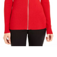 Suéter feminino com gola quadrada e zíper frontal, tamanho médio, vermelho, tamanho XX-G, da INC International Concepts