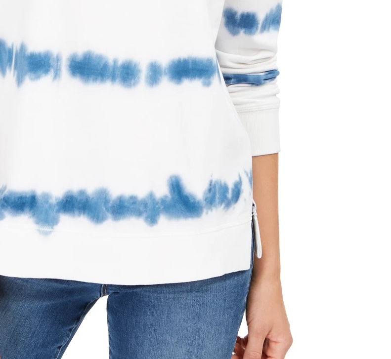 Moletom feminino tie-dye estilo &amp; co, branco, tamanho extrapequeno