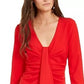 Vestido tubinho feminino INC International Concepts com drapeado frontal, vermelho, tamanho grande