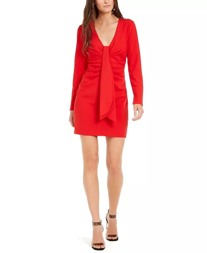 Vestido tubinho frontal drapeado feminino INC International Concepts vermelho escuro tamanho médio