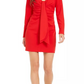 Vestido tubinho frontal drapeado feminino INC International Concepts vermelho escuro tamanho médio
