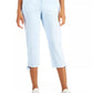 Calça Capri Feminina Estilo &amp; Co Amarrada Azul Brilhante Tamanho 4