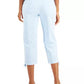 Calça Capri Feminina Estilo &amp; Co Amarrada Azul Brilhante Tamanho 4