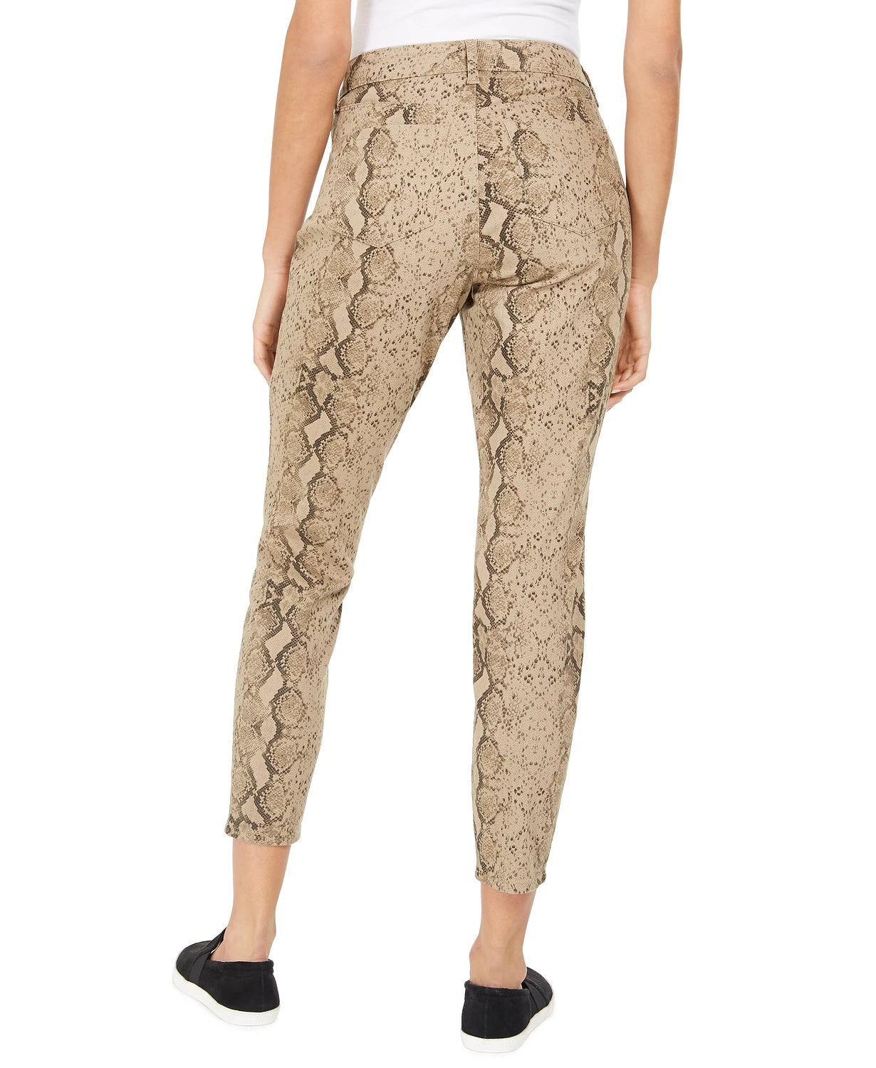 Calça jeans skinny estampada com controle de barriga curvilínea Style &amp; Co feminina, marrom, tamanho 8