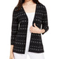 Cardigan texturizado aberto na frente feminino Alfani, preto, tamanho grande