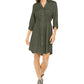 Vestido-camisa utilitário liso feminino Style &amp; Co, verde médio, tamanho extrapequeno