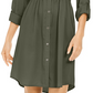Vestido-camisa utilitário liso feminino Style &amp; Co, verde médio, tamanho extrapequeno