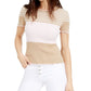 Blusa feminina estampada London da Maison Jules, bege, tamanho grande