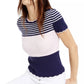 Blusa feminina estampada London da Maison Jules, azul marinho, tamanho pequeno