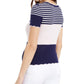 Blusa feminina estampada London da Maison Jules, azul marinho, tamanho pequeno
