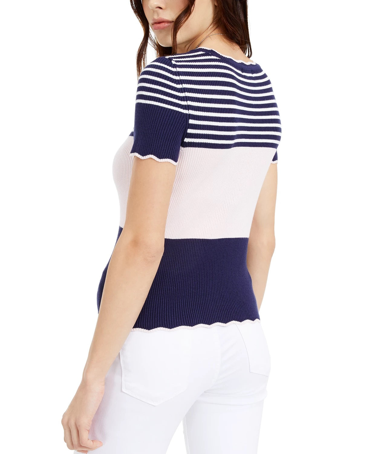 Blusa feminina estampada London da Maison Jules, azul marinho, tamanho pequeno