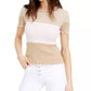 Blusa feminina estampada London da Maison Jules, bege, tamanho pequeno