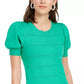 Suéter feminino Maison Jules com mangas bufantes verde-escuro, tamanho pequeno