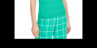 Suéter feminino Maison Jules com mangas bufantes verde-escuro, tamanho pequeno