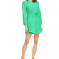 Vestido estampado com cordão Maison Jules para mulheres, verde brilhante, tamanho médio